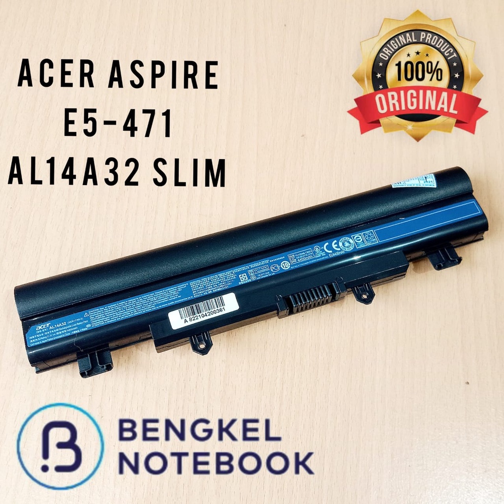 Baterai Acer Aspire E5-571PG E5-572 E5-572G E5-572G E5-471 V3-472 V3-472G V3-472P V3-472P V3-472PG AL14A32 SLIM