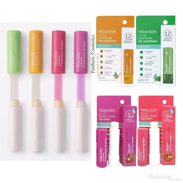 WARDAH Everyday Moisture Lip Nutrition / Fruity Sheer Lip Balm Original BPOM