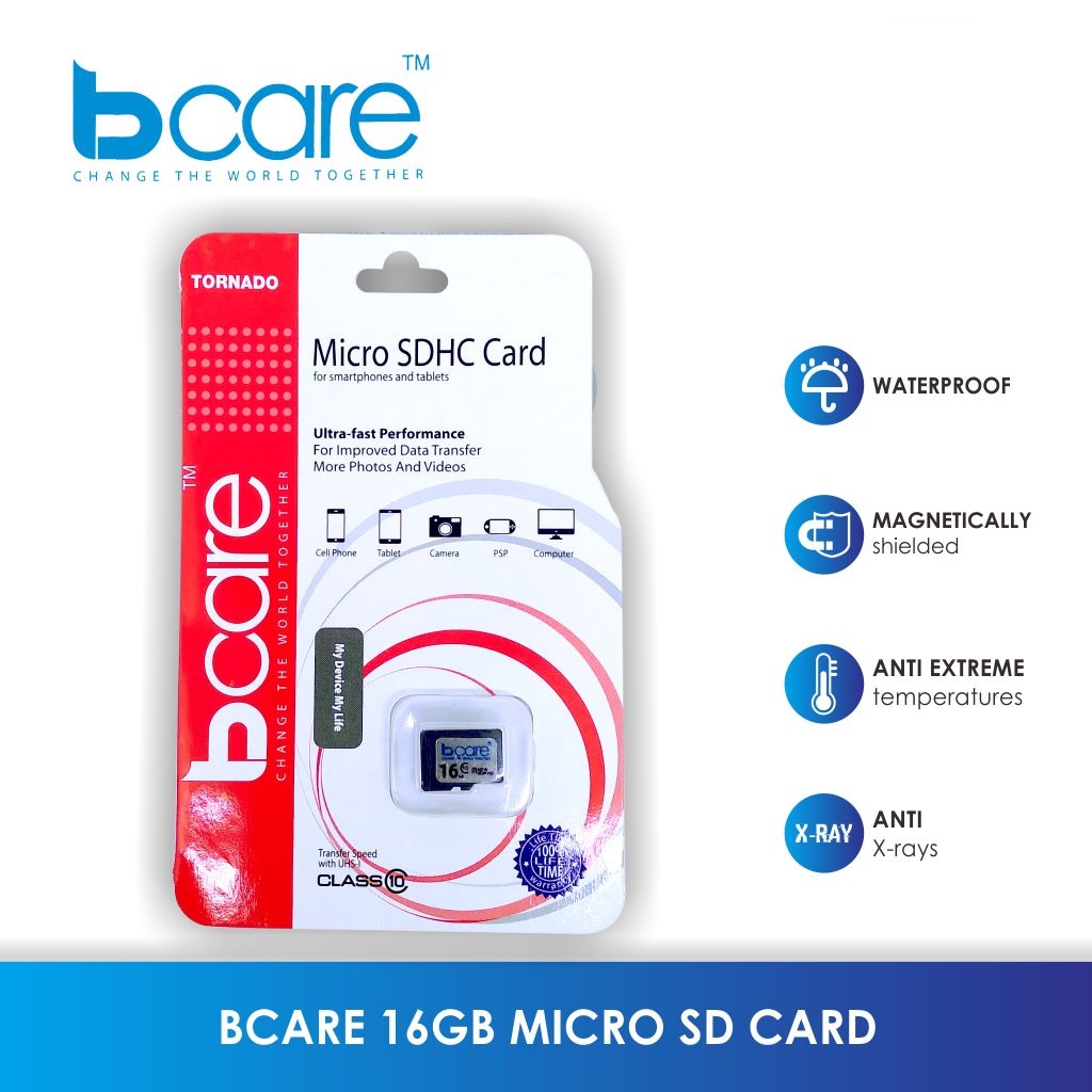 MicroSD Bcare Micro SD 64GB Memory Card MicroSD HC Class 10 100Mbps MicroSD