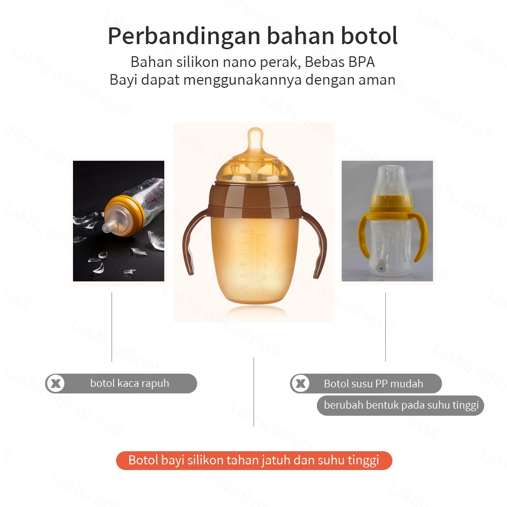 Lakhu PIKO BELLO dengan pegangan botol susu bayi PIKO BELLO/botol susu silikon bayi