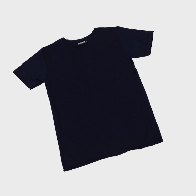 Basic UNFINISHED T-Shirt  Navy Pria & Wanita Lengan Pendek Cotton Combat 30s PREMIUM