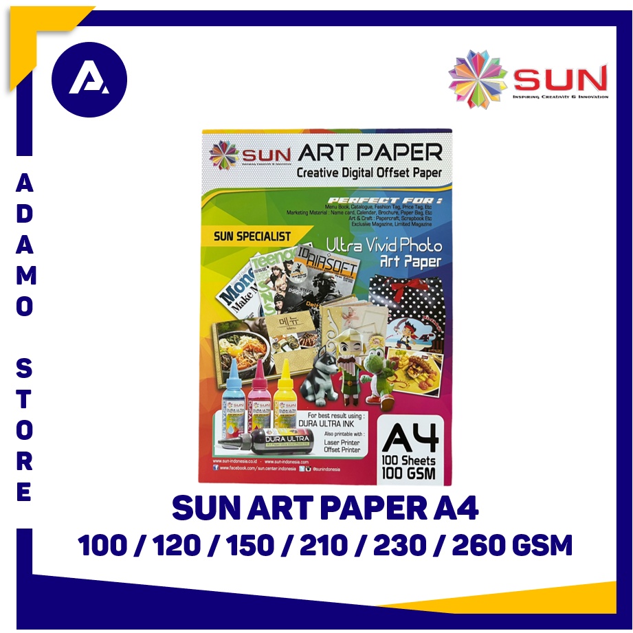 Kertas Art A4 Paper Sun Art Paper A4 (100 120 150 210 230 260 gsm)