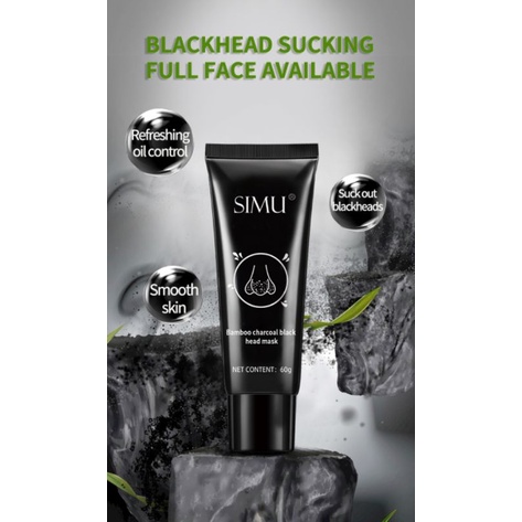 SIMU Bamboo Charcoal Blackhead Mask Masker Wajah Angkat Komedo Original