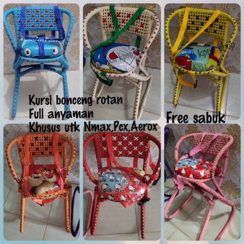 (Bayar ditempat) BEST SELLER Kursi bonceng rotan khusus motor Nmax,Pcx,Aerox, Skywave Full Anyaman
