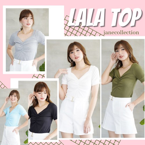 JANE COLLECTION || Atasan Wanita Serut Rajut Blouse Knit Blus Cewek Lala Top