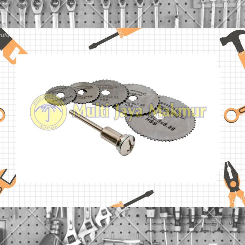 Mini Saw Mata Gergaji HSS Circular Saw Mini Grinder Mini Disc Drill Set 6Pcs