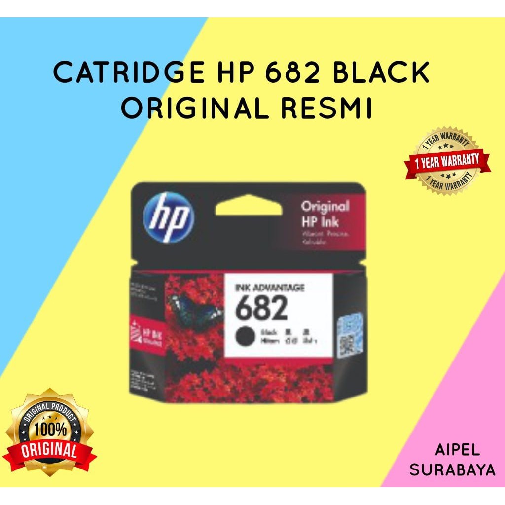 682B | CATRIDGE HP 682 BLACK ORIGINAL RESMI