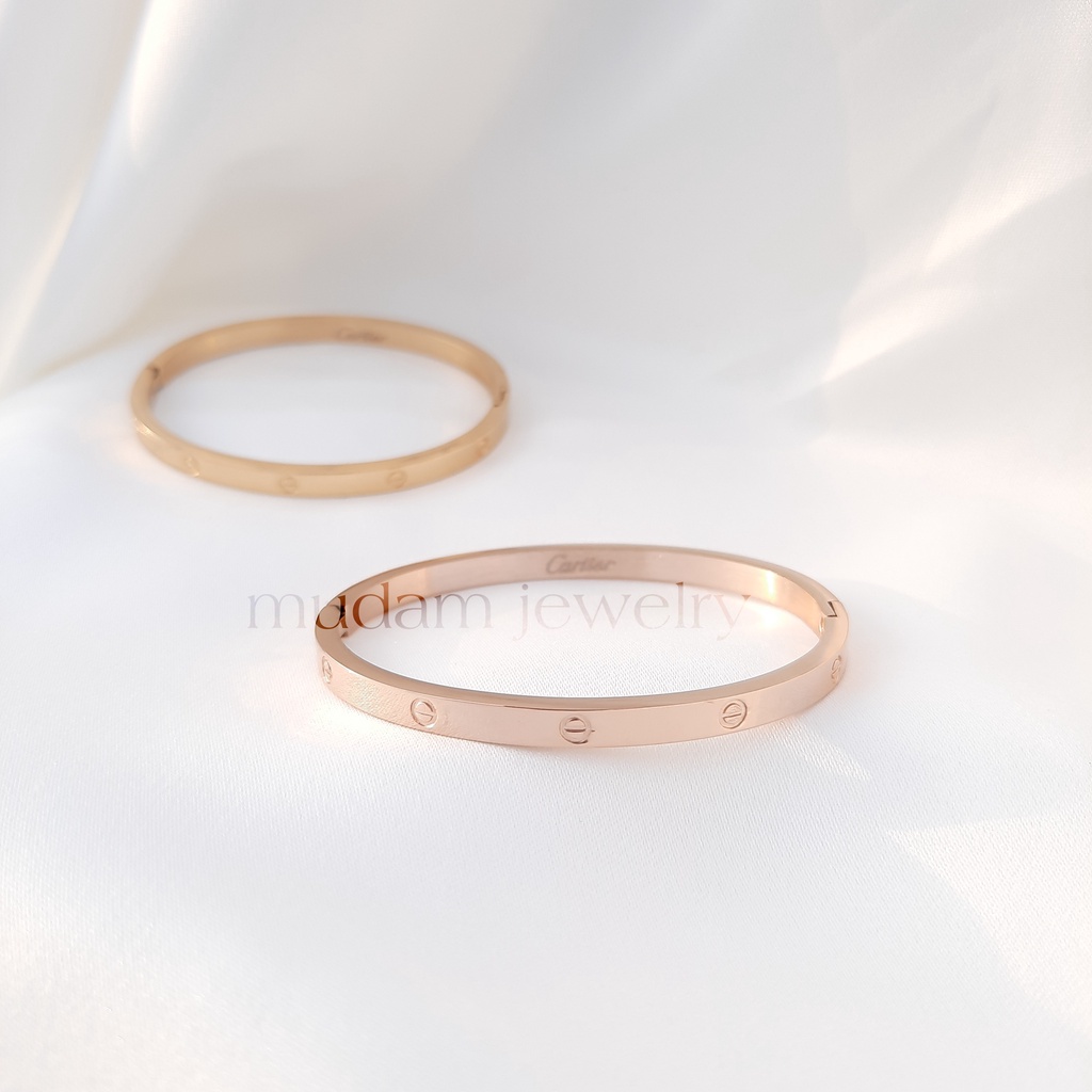 Gelang Bangle Titanium Untuk Anak-Anak Tersedia Warna Rose Gold, Gold dan Silver