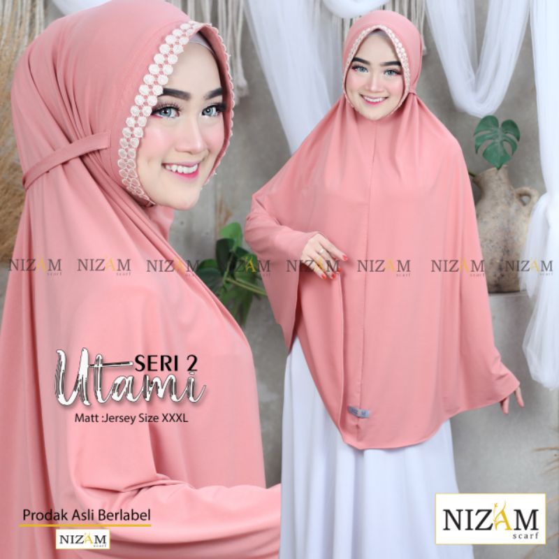KHIMAR UTAMI SERI 2 Jersey XXL by Nizam Scarf 100% ORI pad antem