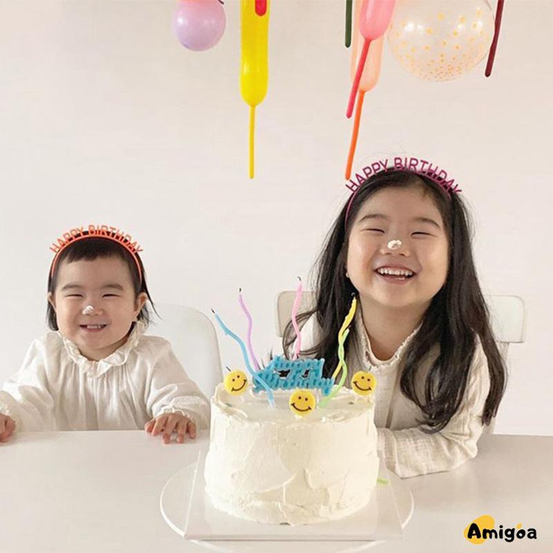 Huruf ikat kepala ulang tahun HAPPY BIRTHDAY ikat kepala ulang tahun anak-anak topi ulang tahun mahkota - AG2