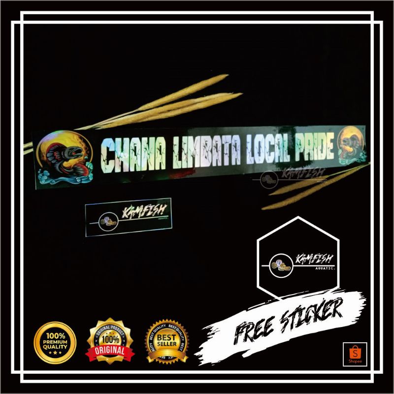 STIKER IKAN CHANA AESTHETIC UNTUK AQUARIUM / STIKER CHANA LIMBATA LOCAL PRIDE