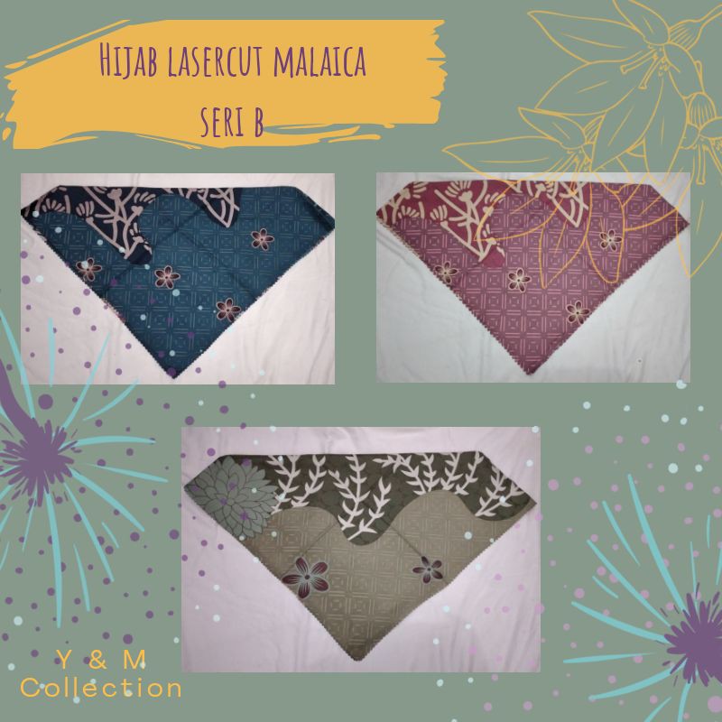 Hijab murah motif lasercut malaica