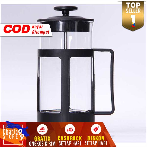 French Press Coffee Maker Pot Teko Mini Penyaring Ampas Kopi Filter Saringan Pembuat Kopi Perlengkapan Dapur