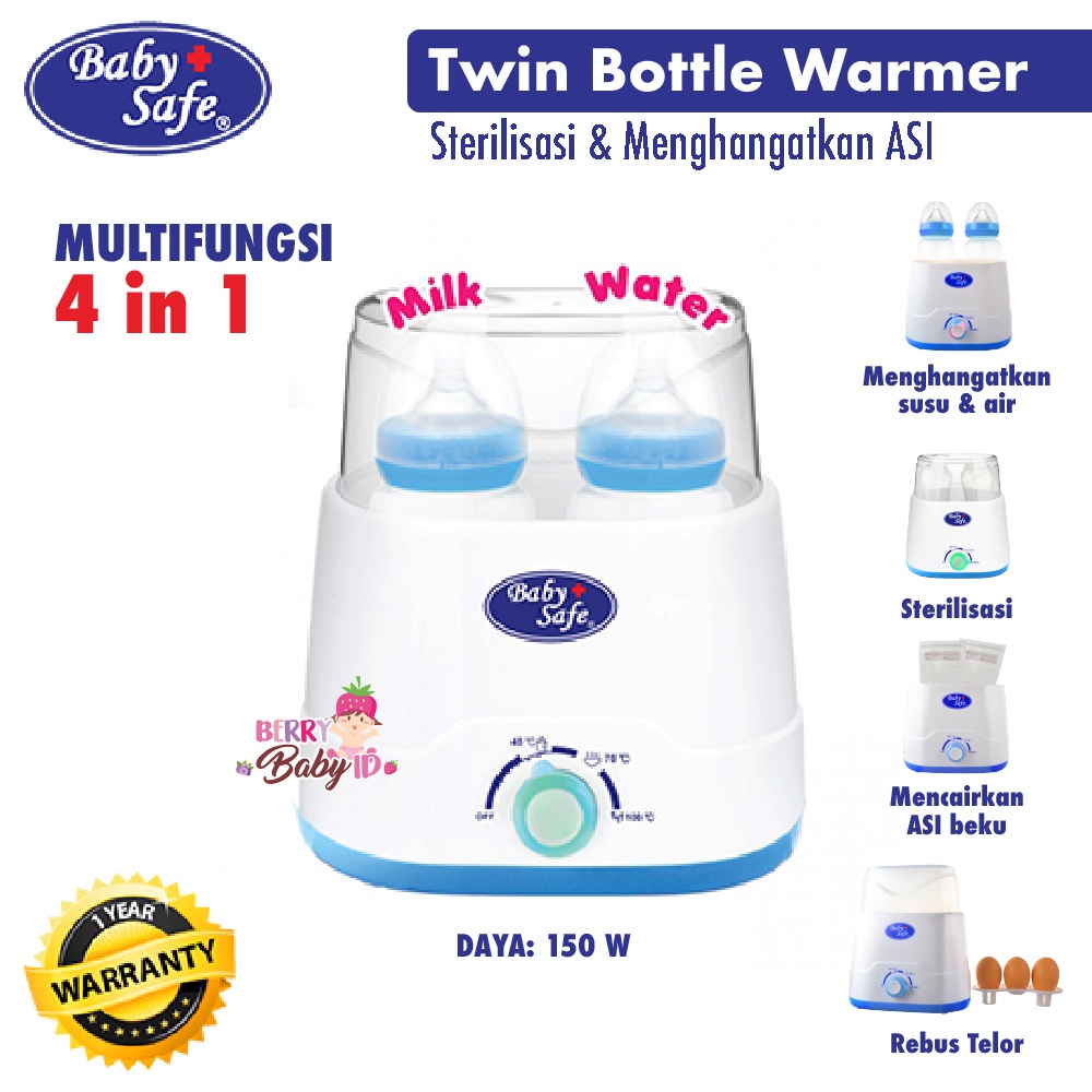 Baby Safe 4-in-1 Twin Bottle Warmer - Sterilizer - Defrost - Boiler Berry Mart