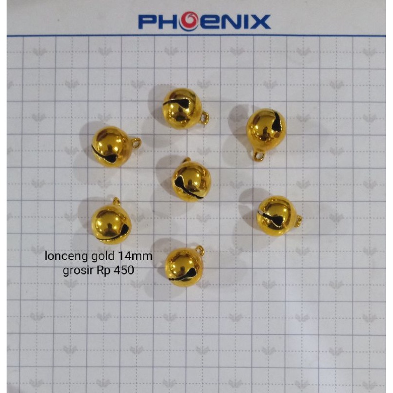 lonceng / klincingan 14mm gold ( Grosir Rp 380)