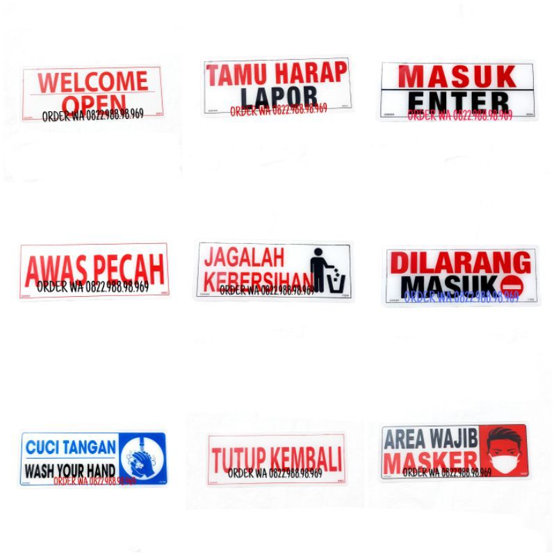 

SIGN BOARD LABLE ACRYLIC - LABEL AKRILIK PETUNJUK