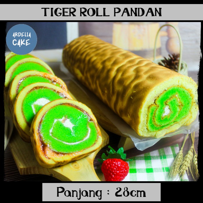 

Tiger Roll Cake Pandan PREMIUM / Loyang Kue Bolu Gulung