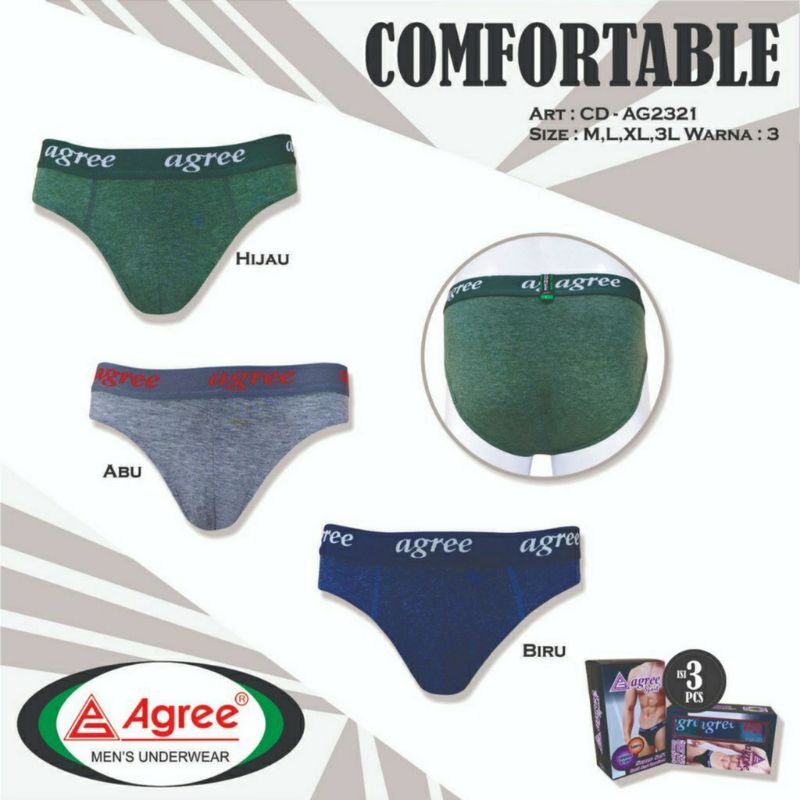 Celana dalam pria Agree 2321 Harga 3pcs