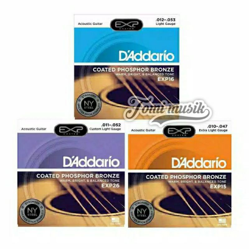 SENAR GITAR AKUSTIK DADDARIO STRINGS EXP15 EXP26 EXP16