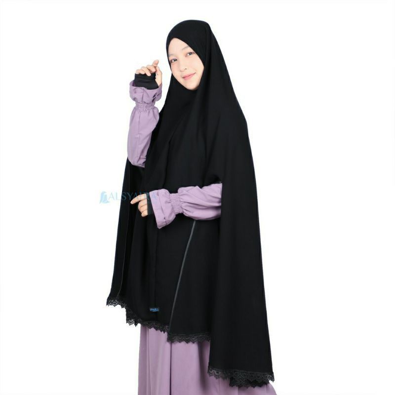 Khimar Altaj Handsplit Bisban Niqab Poni Jetblack Alsyahra Exclusive