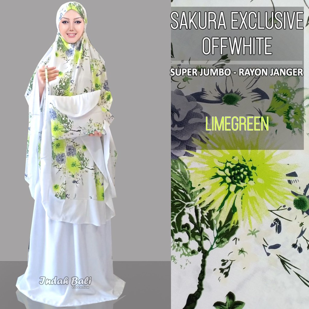 PROMO Mukena Bali Sakura Exlusive Off White