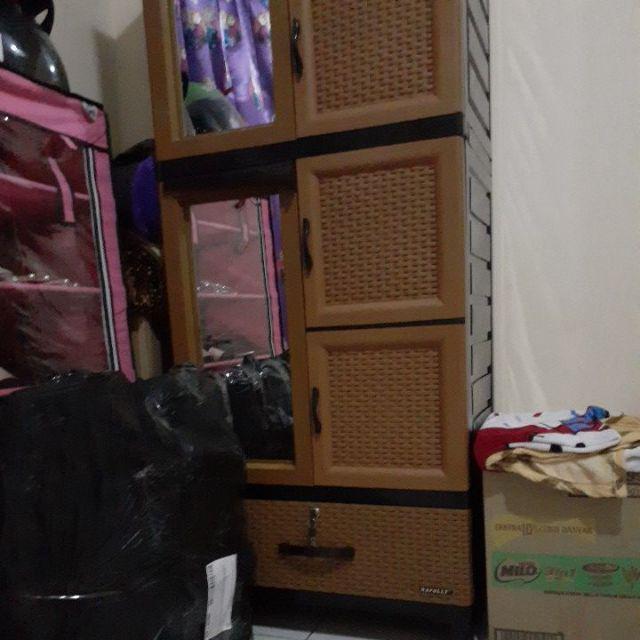 Khusus Kargo Lemari  4pintu 1 Laci Rotan Napolly