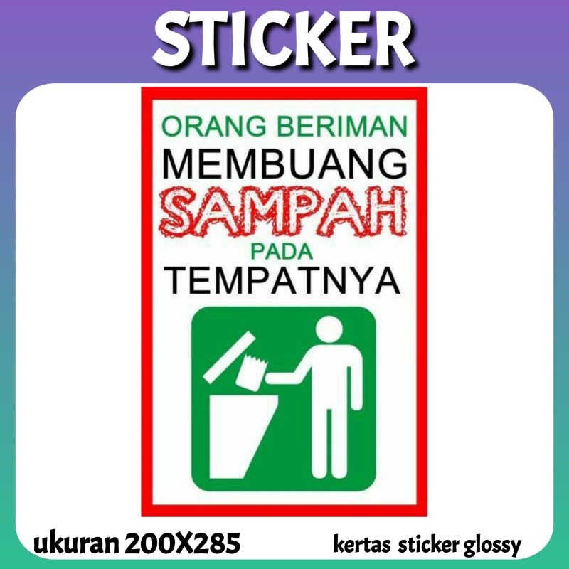 

STICKER MEMBUANG SAMPAH PADA TEMPAT NYA UKURAN A4 G72K