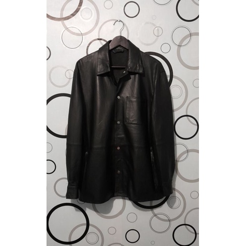 Jaket kulit ZARA MAN model kemeja trucker