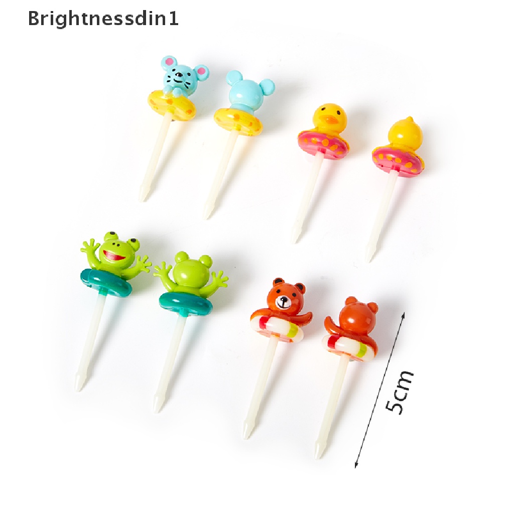 8 Pcs Garpu Buah / Kue Bentuk Kartun Hewan 1 In 1