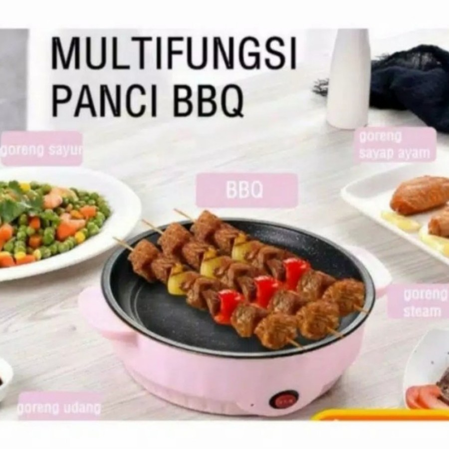 Korean Frying Pan Grill BBQ Panci Wajan Elektrik Alat Masak Portable Dapur Rumah Piknik Pecinta Alam