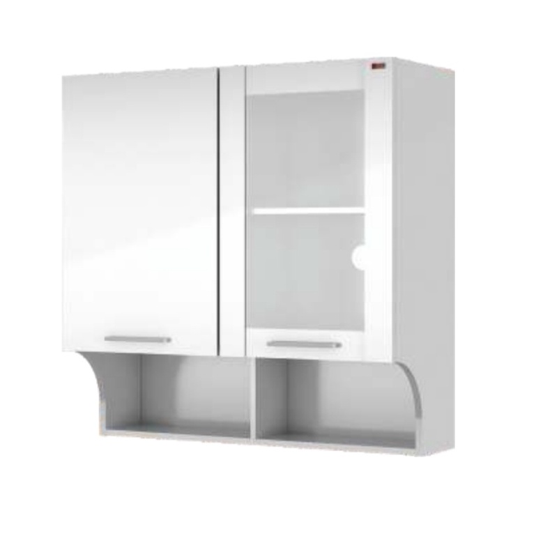 Kitchen set atas putih minimalis 2 pintu tempat bumbu kf BANDUNG