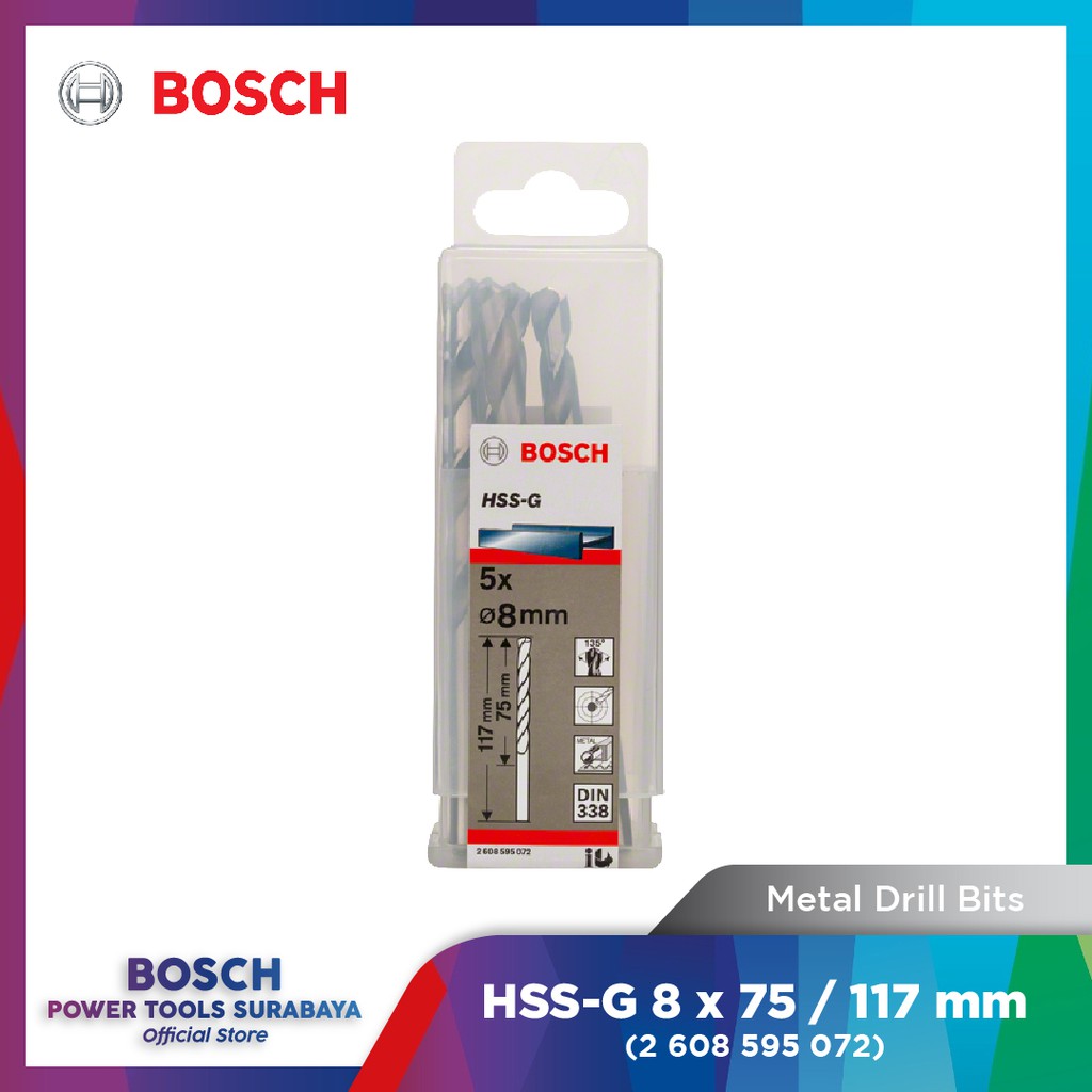 Mata Bor Besi Bosch HSS-G 8 mm (5 pcs)