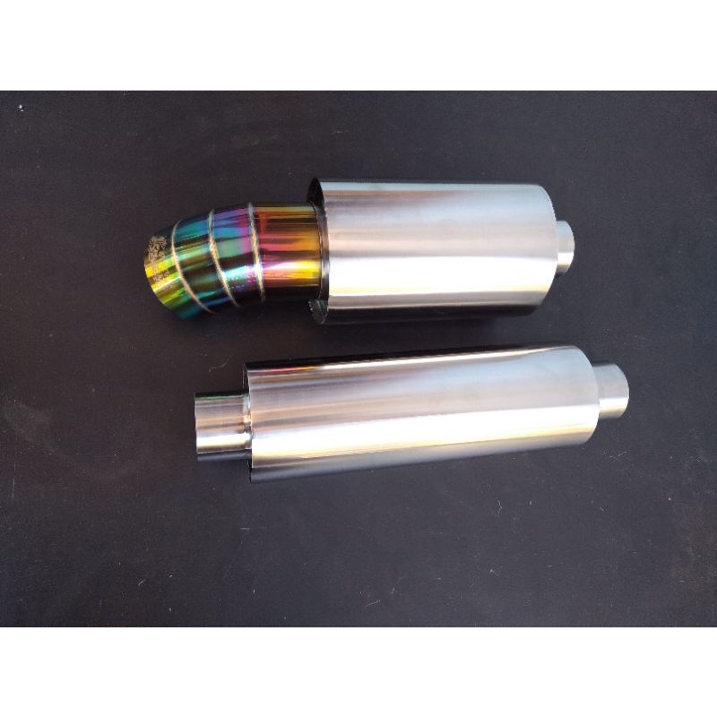 KNALPOT JS RACING PELANGI DAN RESONATOR