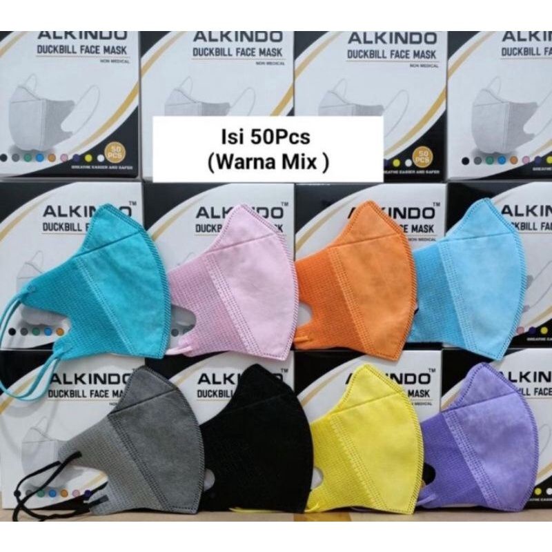 Dinar shop id MASKER DUCKBILL ALKiNDO Murah Satuan Ecer Obral Promo Murah NewSale Grosir warna warni