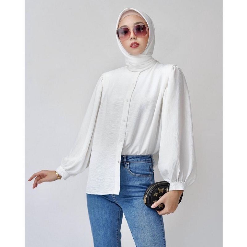 DARA BLOUSE CRINKLE PREMIUM KEMEJA FORMAL KERJA / CRINKLE BLOUSE SHANGHAI