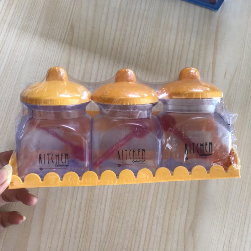 TEMPAT BUMBU SET / TOPLES BUMBU + RAK + SENDOK / RAK TEMPAT BUMBU + TOPLES