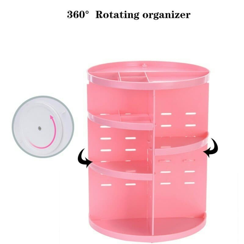 Rak Kosmetik  Putar 360 Derajat Diamond / Polos Rak Make Up Organizer Tempat Makeup