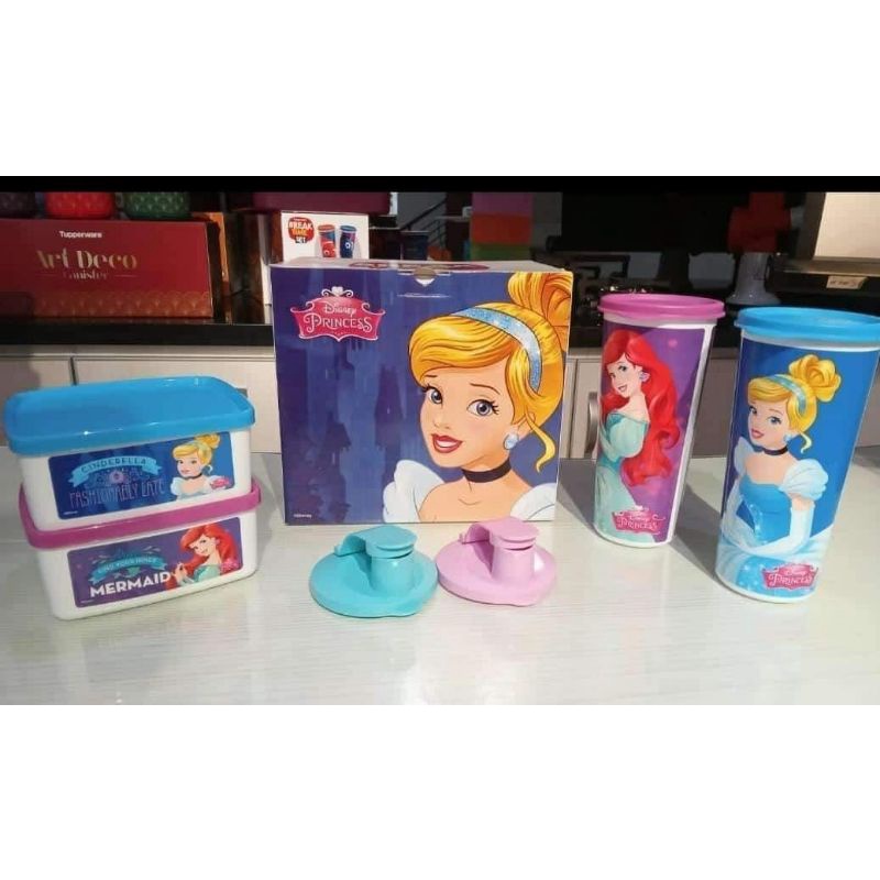 Promo tupperware murah original Disney Princess breaktime set lunch box set anak perempuan tepak tem