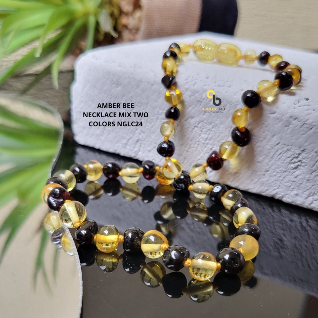 Kalung Amber Anak Premium Glossy Lemon Cherry NGLC24 By Amber Bee