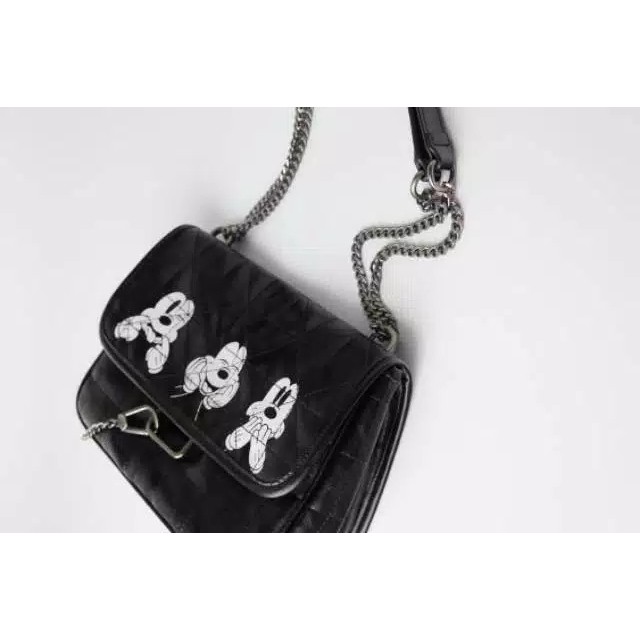 Tas Selempang ZAR4 motif mickey mouse disney soft rocker crossbody store branded #110