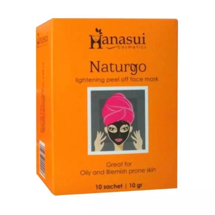 Masker Wajah Hanasui 10pcs / Hanasui Naturgo Masker Lumpur Warna Hitam 1 BOX