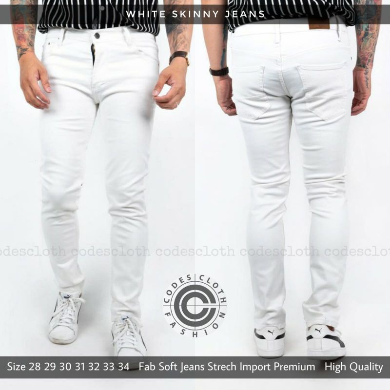 White Skiny jeans , Soft jeans Strech import premium