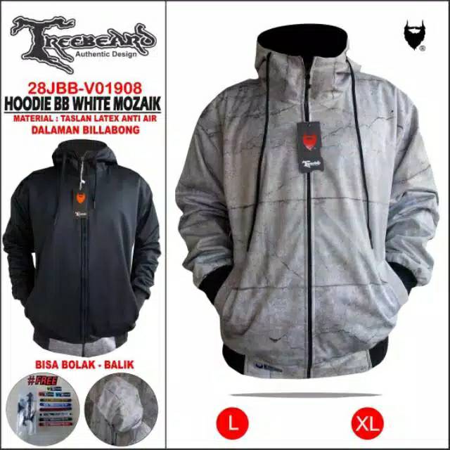 Jaket Pria / Wanita Taslan Hoodie bolak balik TREEBEARD