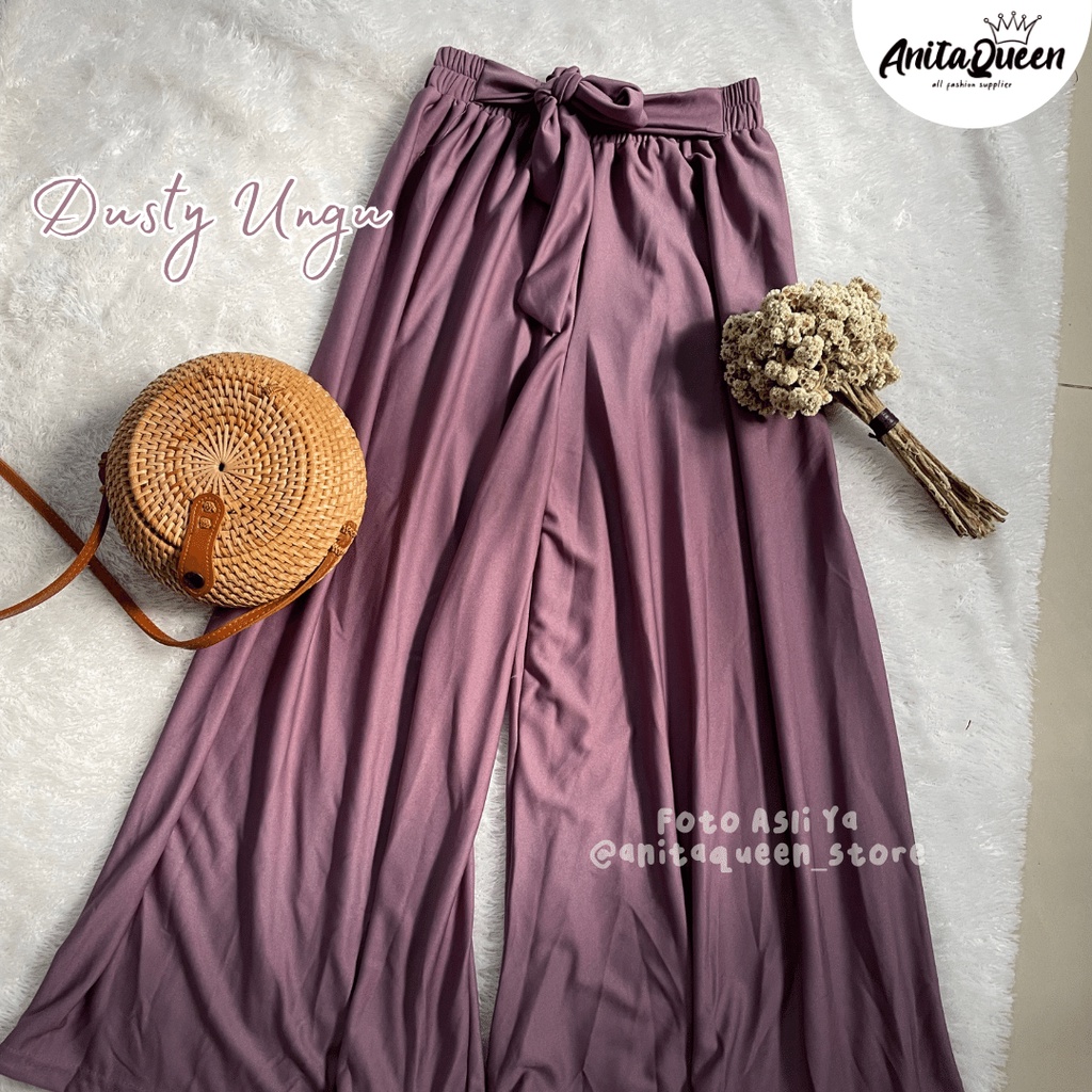 DAILY KULOT/ UMBRELLA KULOT / CELANA PANJANG WANITA / BIGSIZE PANT KULOT POLOS VIRAL-DUSTY UNGU