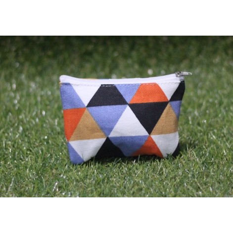 

HARGA GROSIR !!! souvenir pouch kanvas motif segitiga orange biru hitam putih