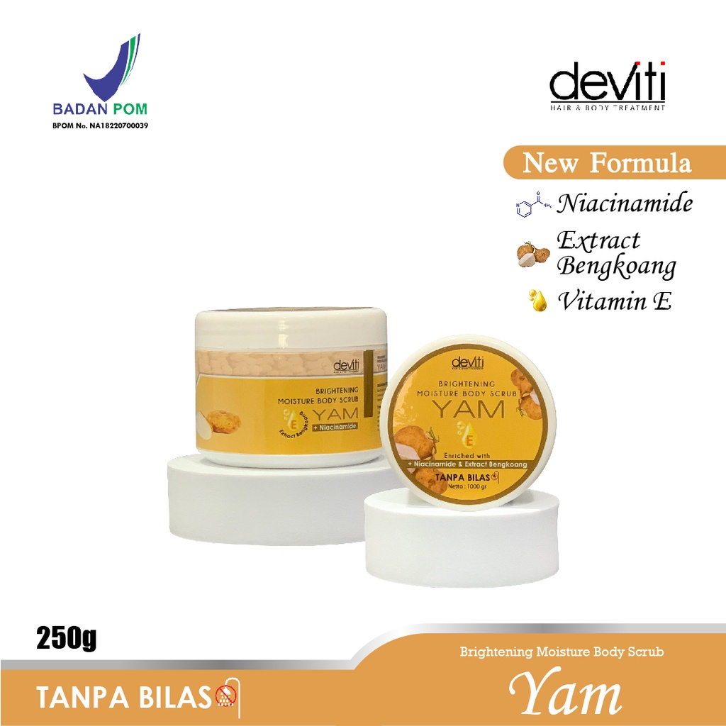 Deviti Moisture Body Scrub YAM 250Gr Mencerahkan &amp; Hydrating Kulit