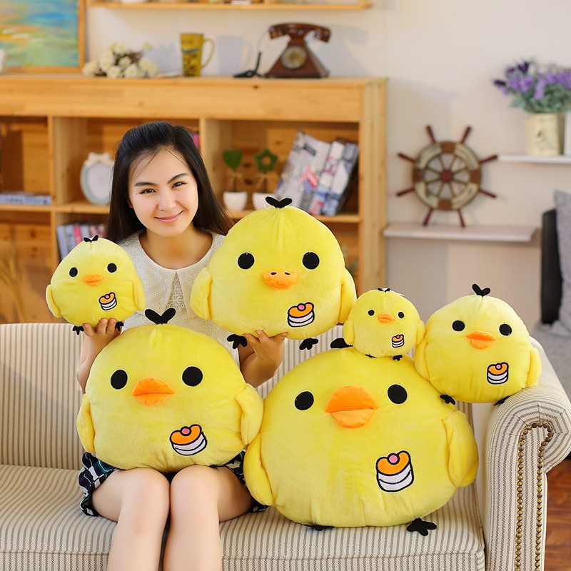 Boneka Ayam Kecil Warna Kuning Bahan Plush untuk Hadiah 