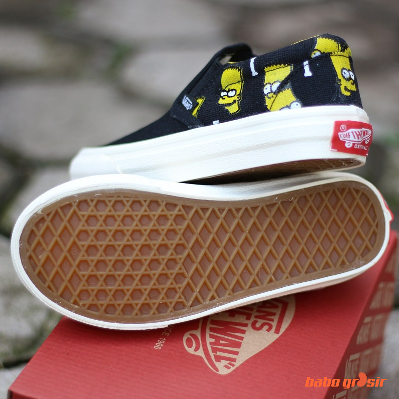 PROMO BEST QUALITY Sepatu Anak Vans Slip On KIDS Bart Lisa White, Tapak Gum Outsole Anti Slip, Import Premium