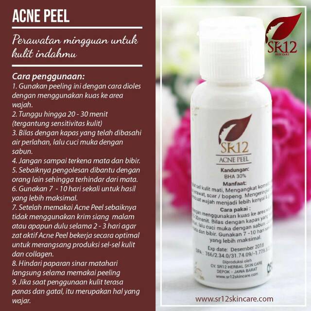 Acne peel sr 12 / cream ampuh untuk bopeng, scar, bekas Jerawat/ cream bopeng