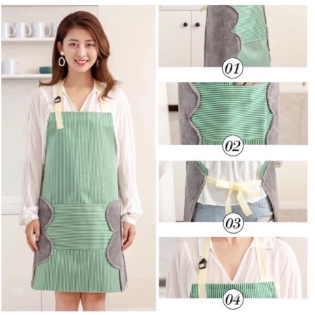 Celemek Masak Dapur Anti Minyak Celemek Masak Apron NEW Motif Salur LD93